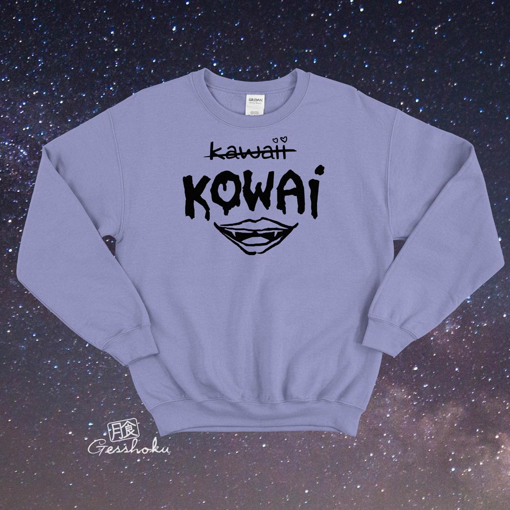 KOWAI not Kawaii Crewneck Sweatshirt - Violet