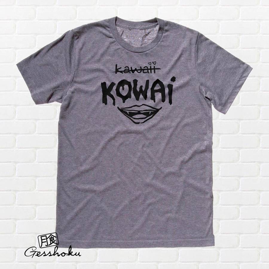 KOWAI not Kawaii T-shirt - Charcoal Grey