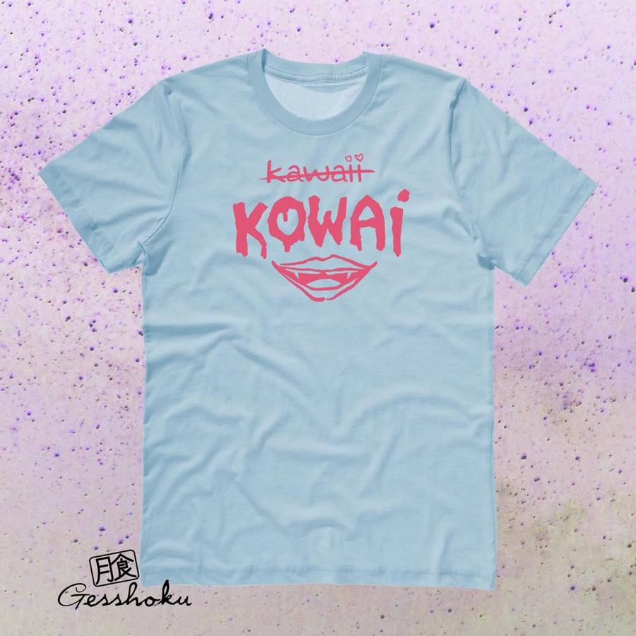 KOWAI not Kawaii T-shirt - Light Blue