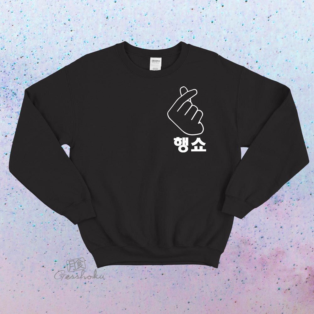 Peace Out "Haengsho" Korean Crewneck Sweatshirt - Black