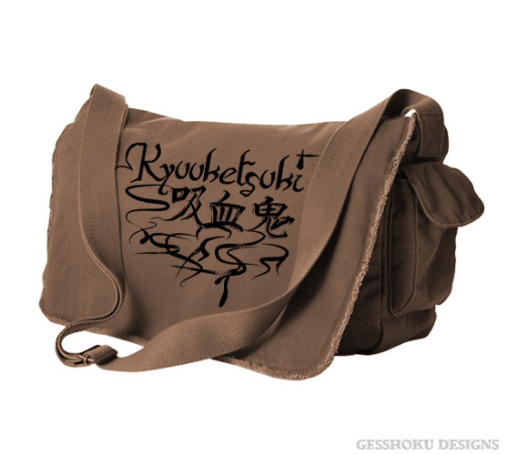 Kyuuketsuki Japanese Vampire Messenger Bag - Brown