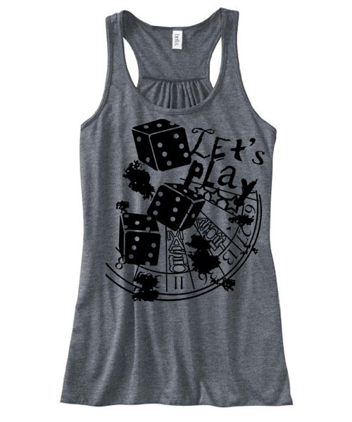 Let's Play 666 Flowy Tank Top - Charcoal Grey