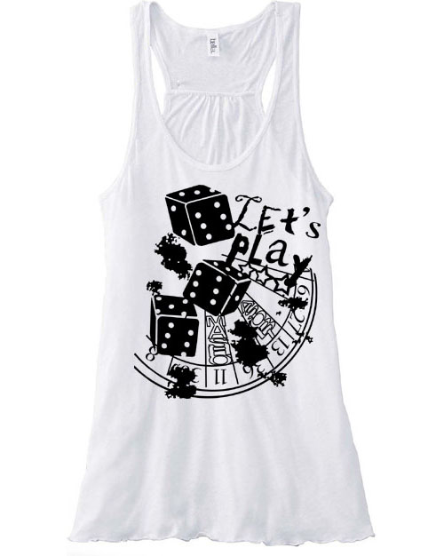 Let's Play 666 Flowy Tank Top - White