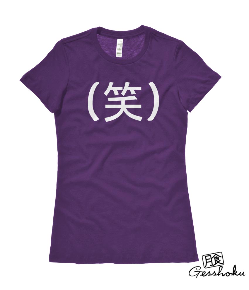 Laughing Kanji - LOL in Japanese Ladies T-shirt - Purple