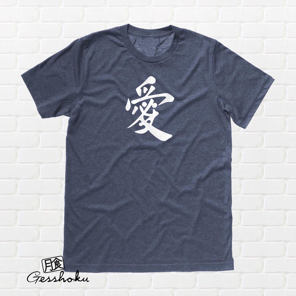 Japanese Love Kanji T-shirt - Heather Navy