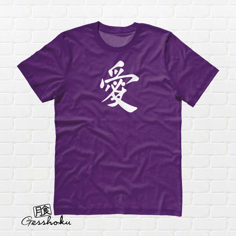 Japanese Love Kanji T-shirt - Purple