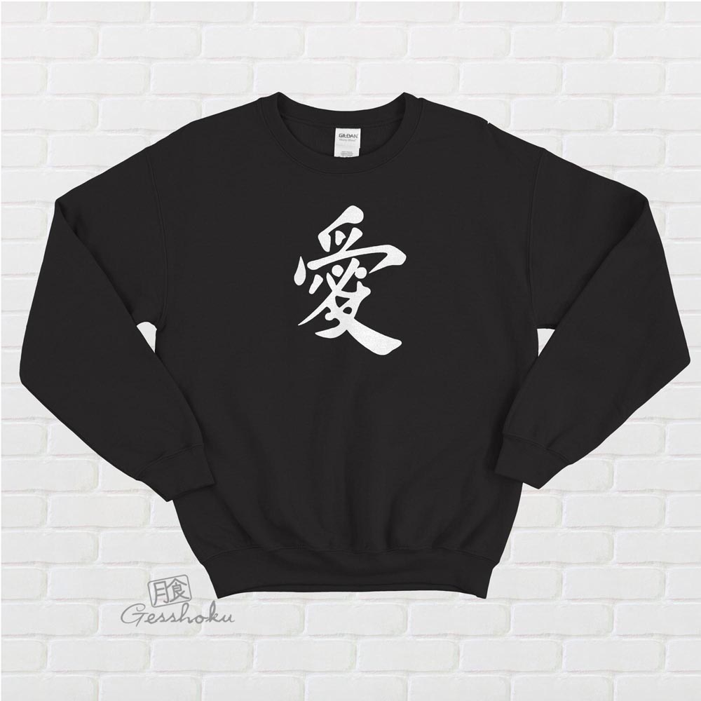 Love Kanji Crewneck Sweatshirt - Black