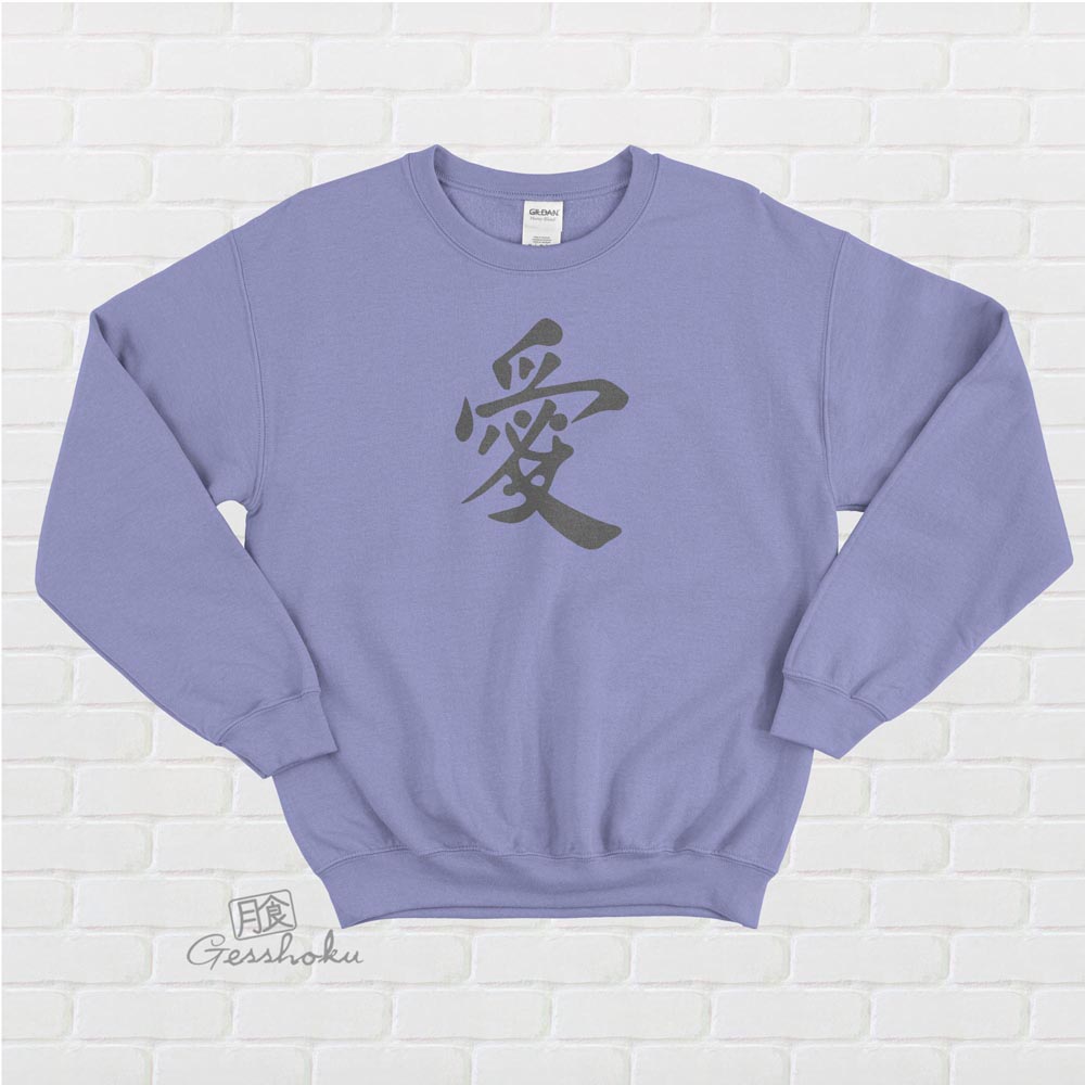 Love Kanji Crewneck Sweatshirt - Violet