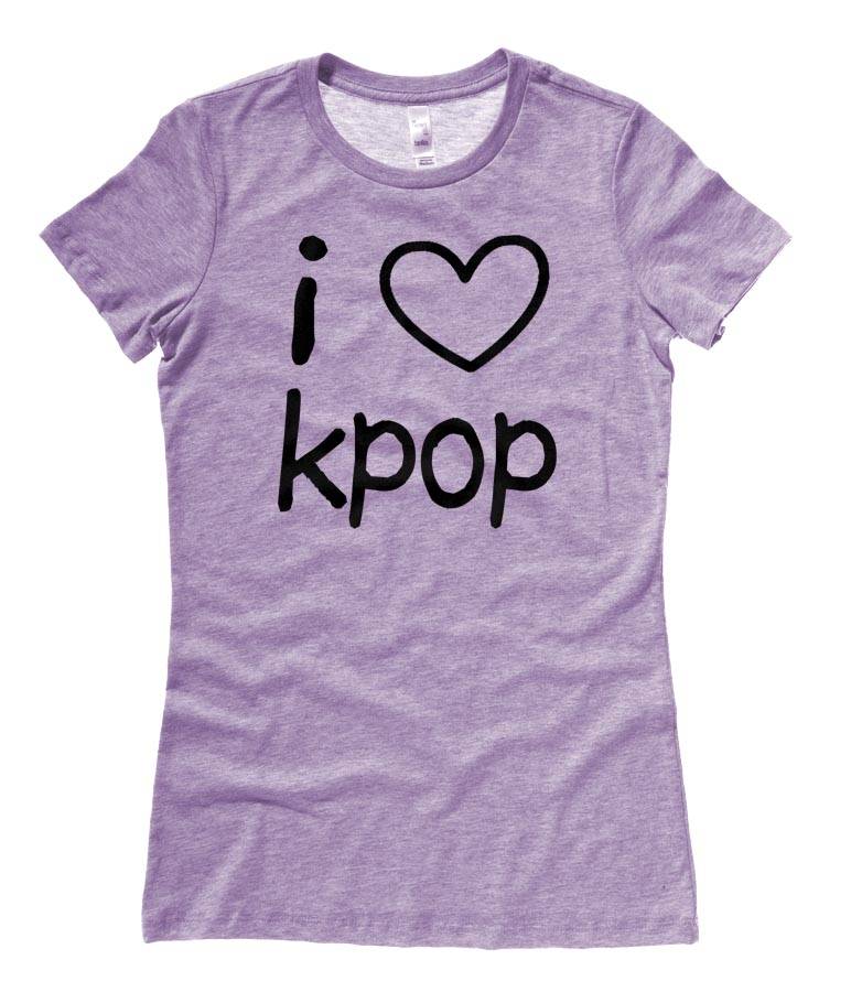 I Love Kpop Ladies T-shirt - Heather Purple