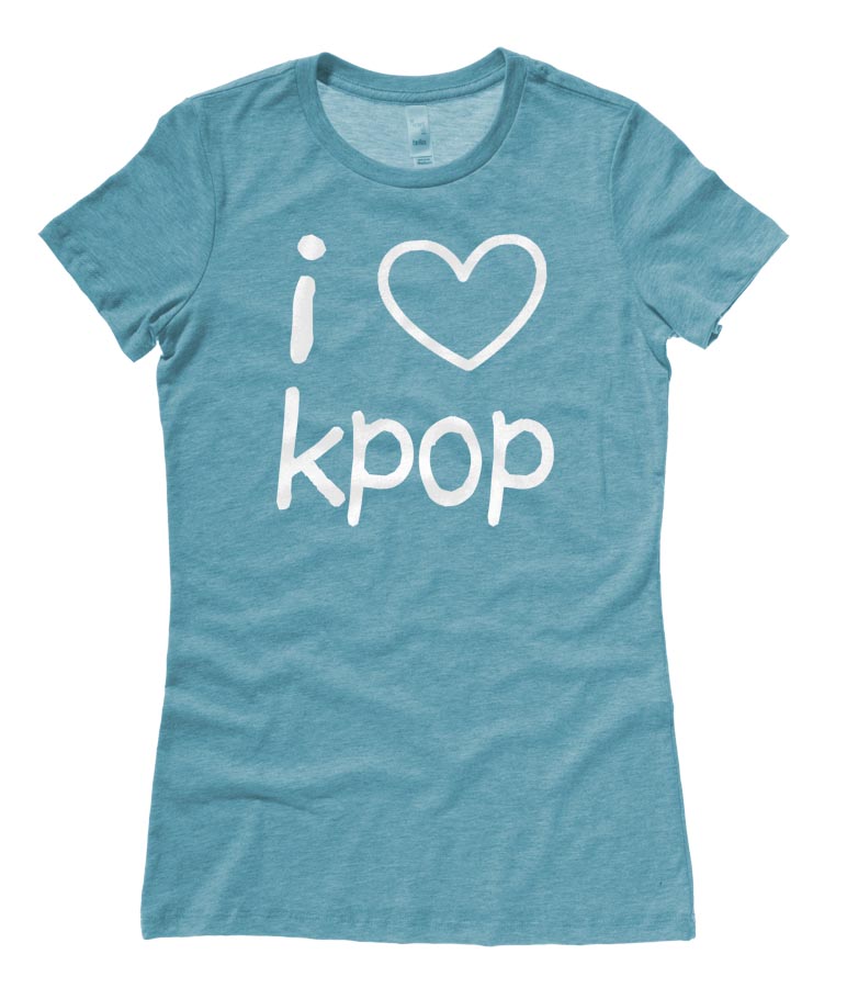 I Love Kpop Ladies T-shirt - Teal