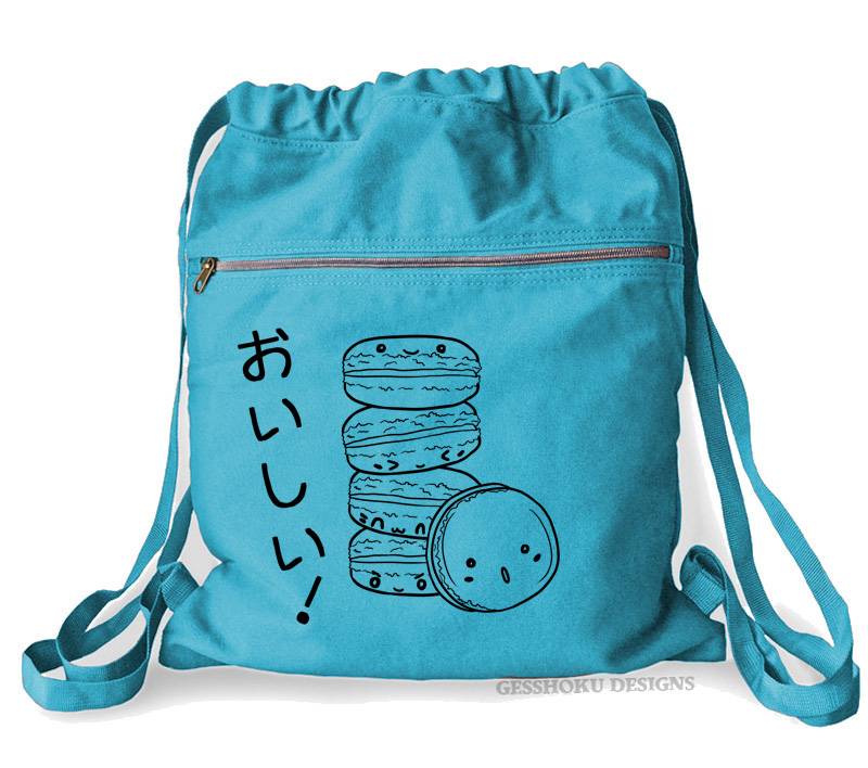 Delicious Macarons Cinch Backpack - Seafoam