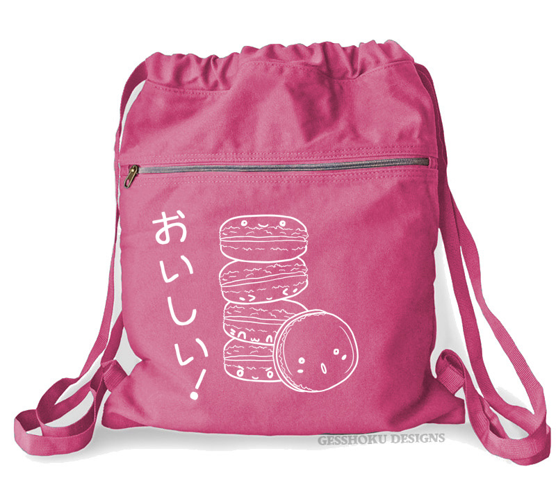 Delicious Macarons Cinch Backpack - Pink