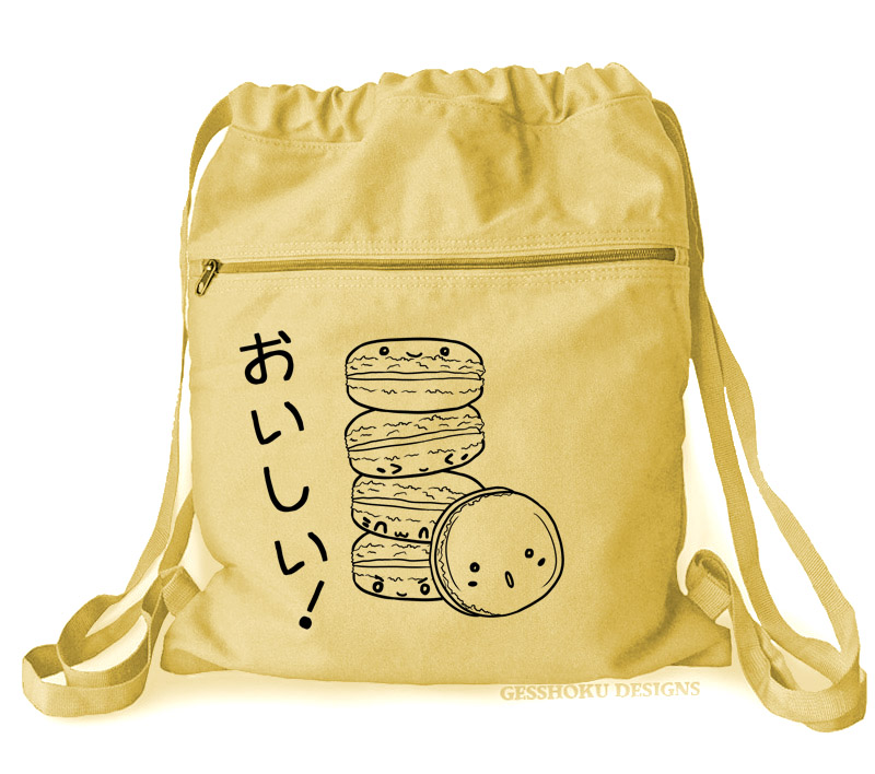 Delicious Macarons Cinch Backpack - Yellow