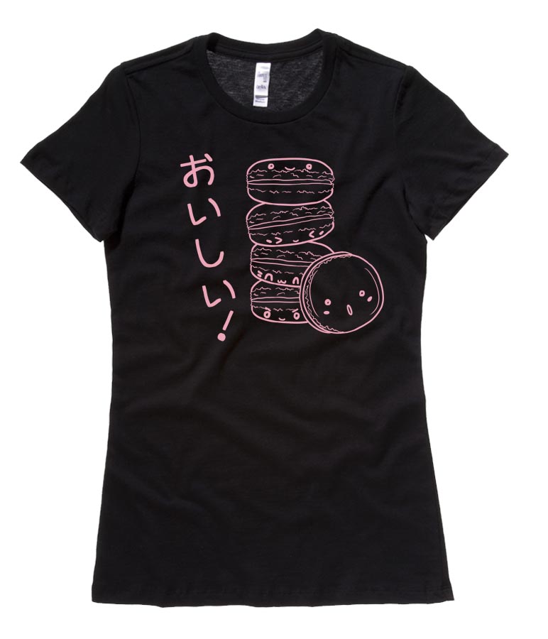 Delicious Macarons Ladies T-shirt - Black