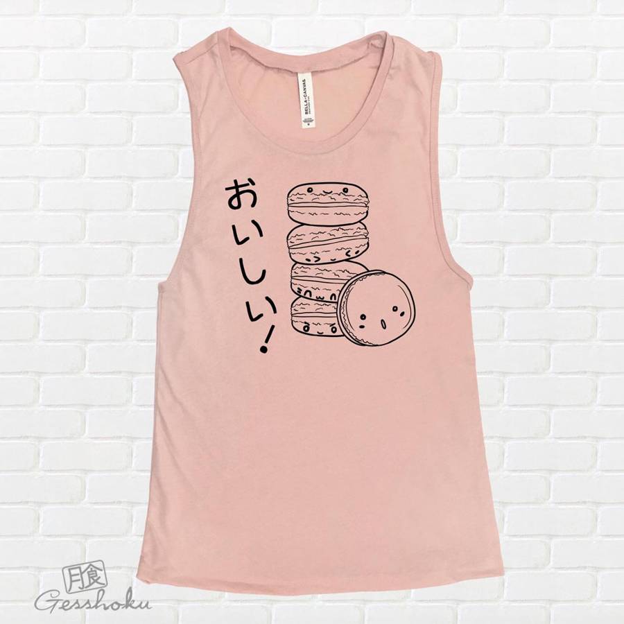 Delicious Macarons Sleeveless Top - Rose Gold