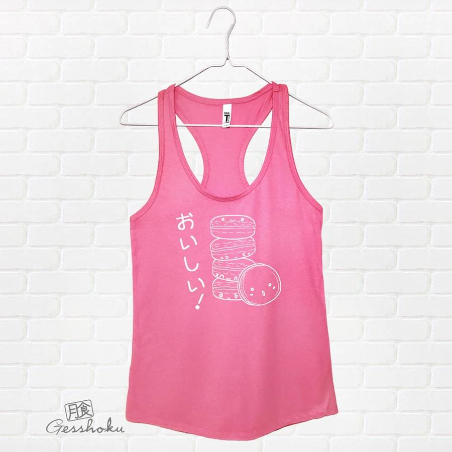 Delicious Macarons Racerback Tank Top - Hot Pink