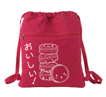 Delicious Macarons Cinch Backpack - Red