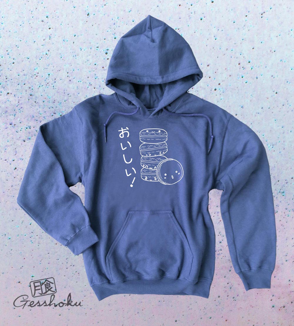 Delicious Macarons Pullover Hoodie - Heather Blue