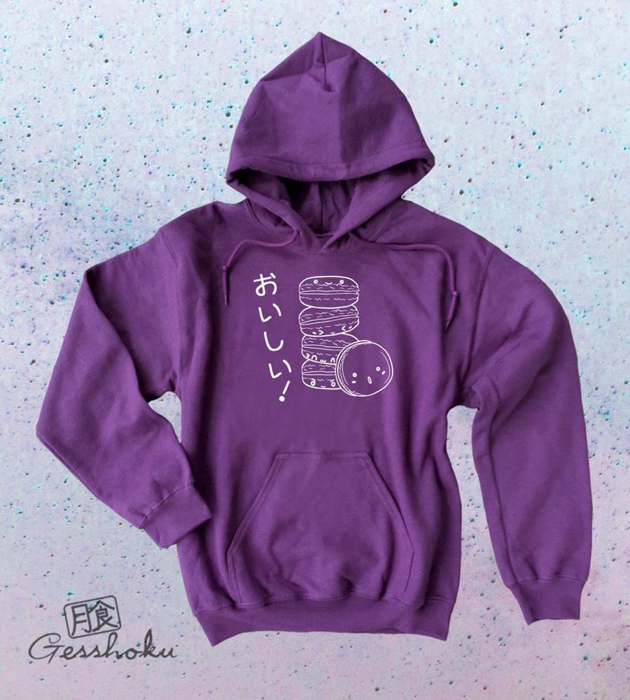 Delicious Macarons Pullover Hoodie - Purple