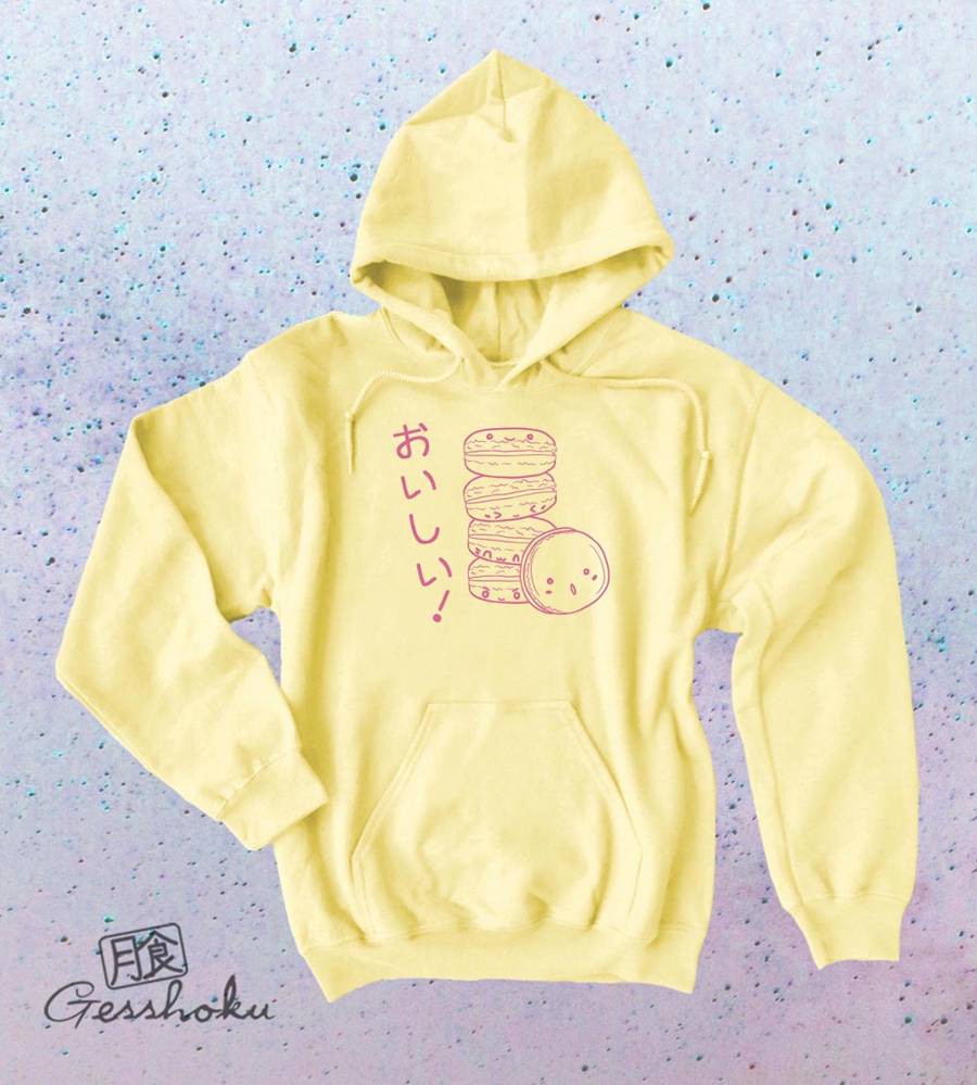 Delicious Macarons Pullover Hoodie - Yellow