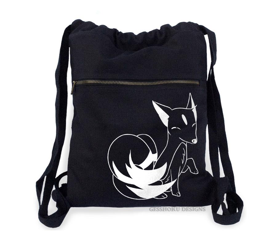 Majestic Kitsune Cinch Backpack - Black