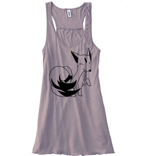 Majestic Kitsune Flowy Tank Top - Pebble Brown