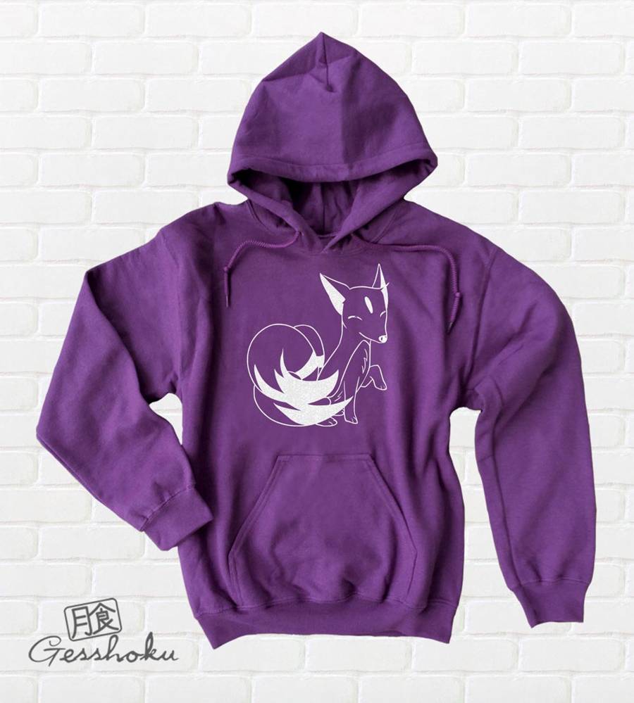 Majestic Kitsune Pullover Hoodie - Purple