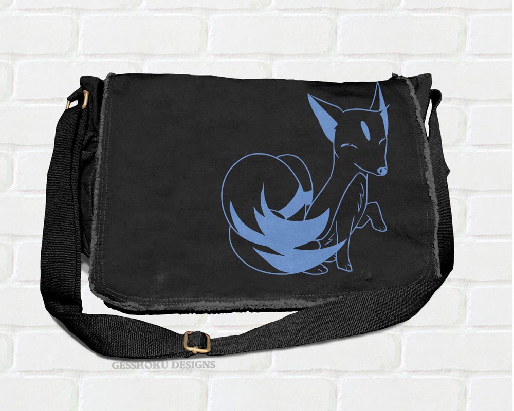Majestic Kitsune Messenger Bag - Blue/Black