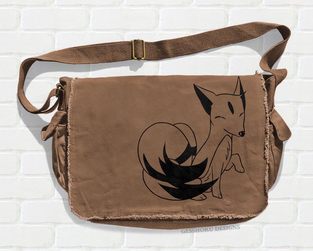 Majestic Kitsune Messenger Bag - Brown
