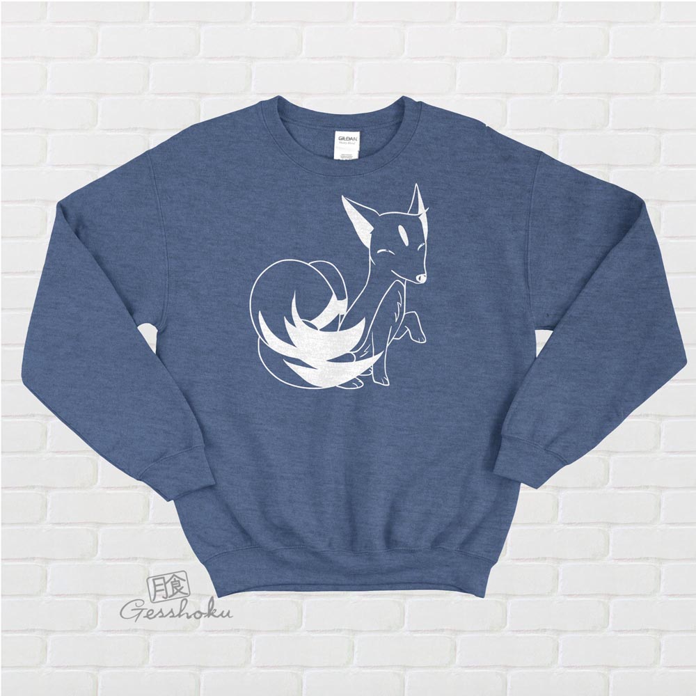 Majestic Kitsune Crewneck Sweatshirt - Heather Blue