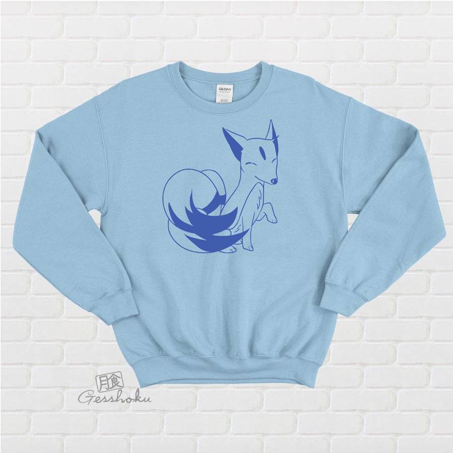 Majestic Kitsune Crewneck Sweatshirt - Light Blue