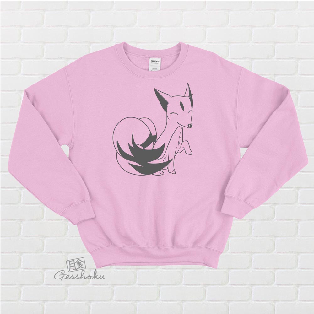 Majestic Kitsune Crewneck Sweatshirt - Light Pink