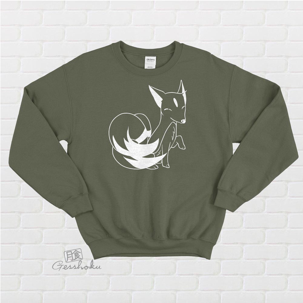 Majestic Kitsune Crewneck Sweatshirt - Olive Green