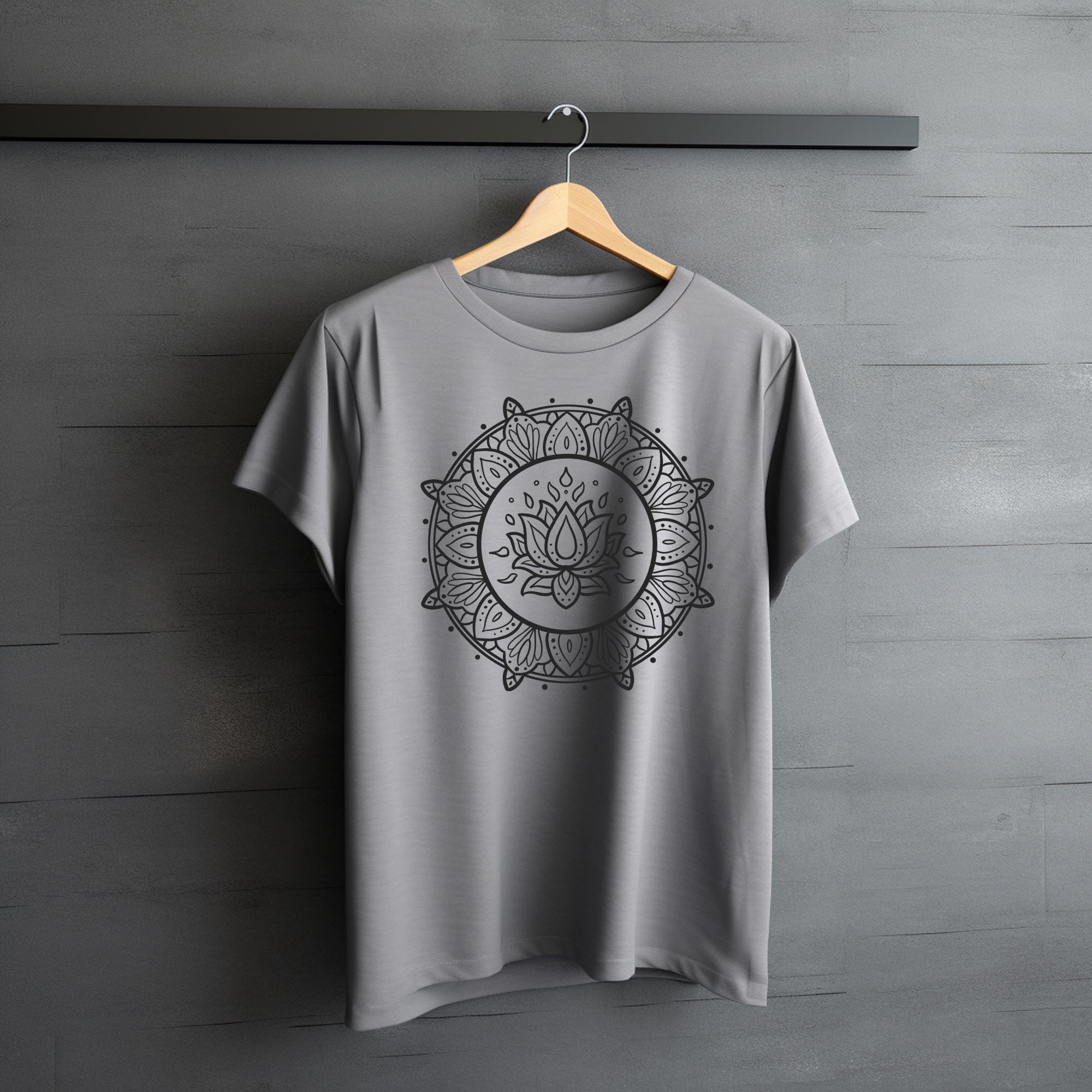 Lotus Mandala Unisex T-shirt - Charcoal Grey