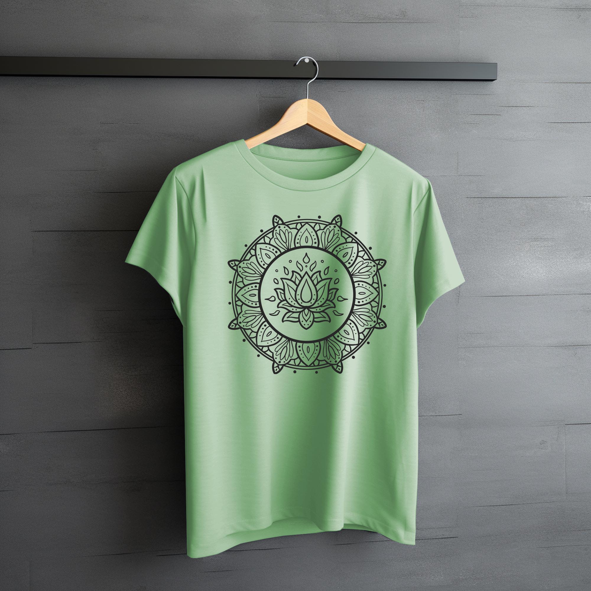 Lotus Mandala Unisex T-shirt - Heather Green