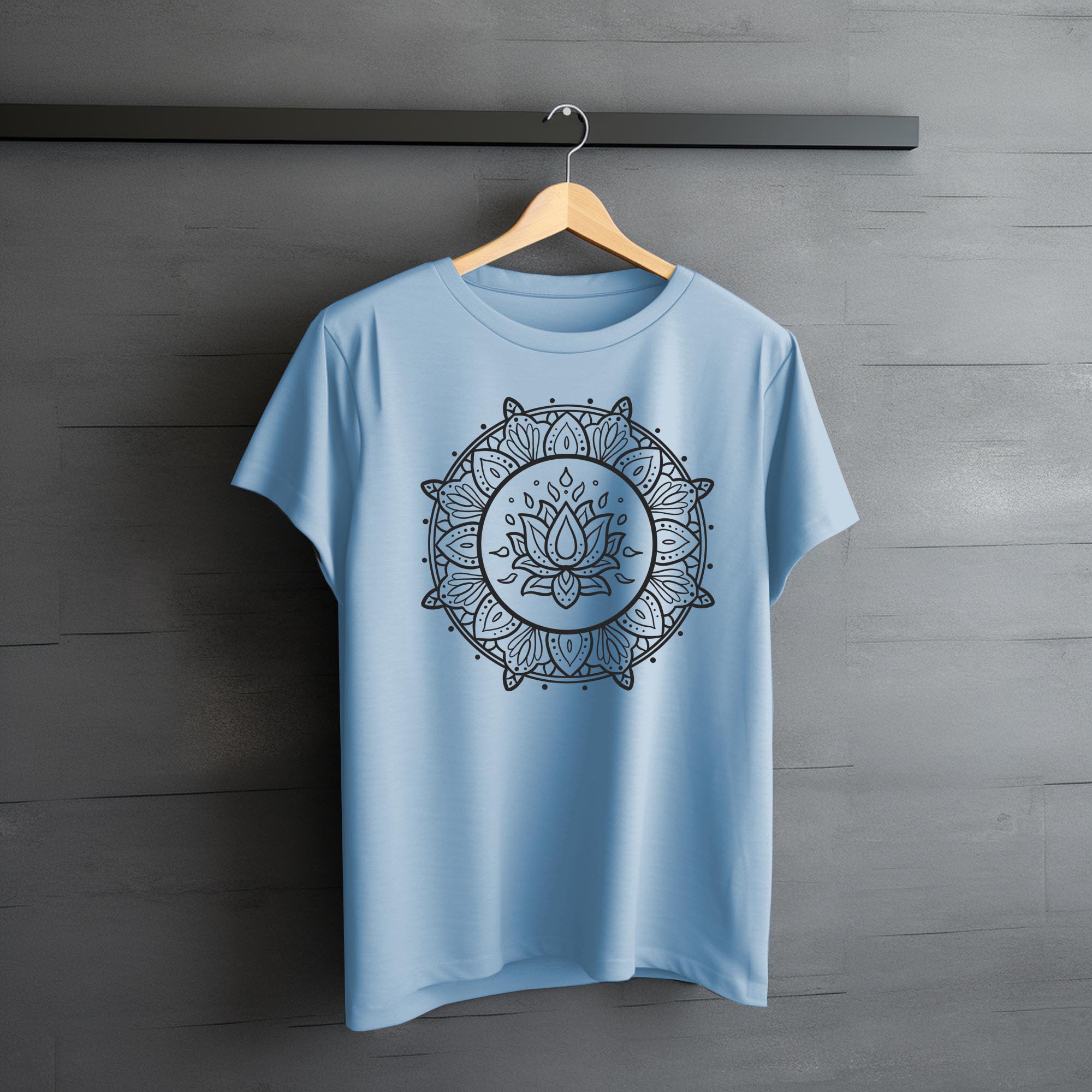 Lotus Mandala Unisex T-shirt - Light Blue