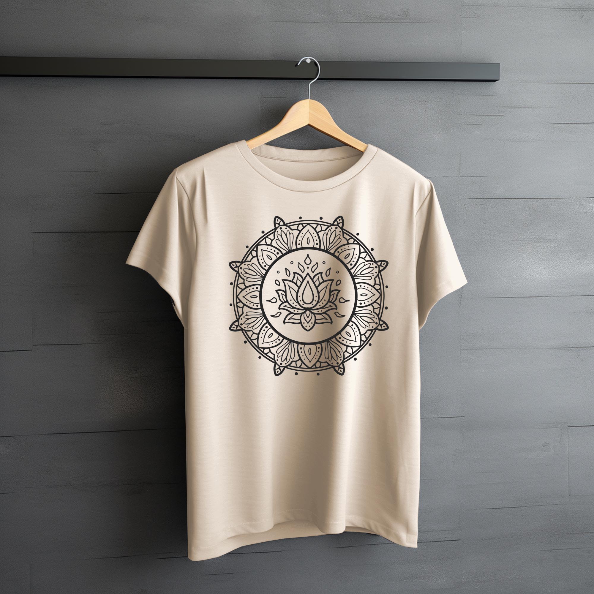 Lotus Mandala Unisex T-shirt - Cream