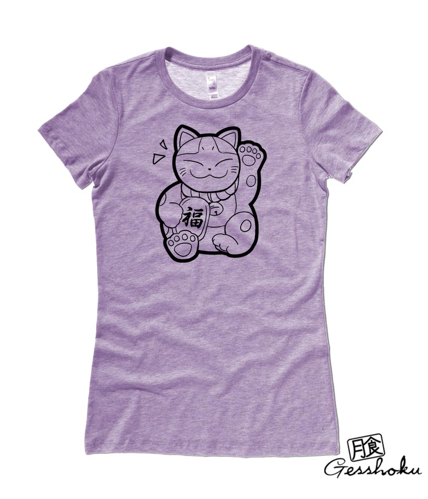 Maneki Neko Ladies T-shirt - Heather Purple
