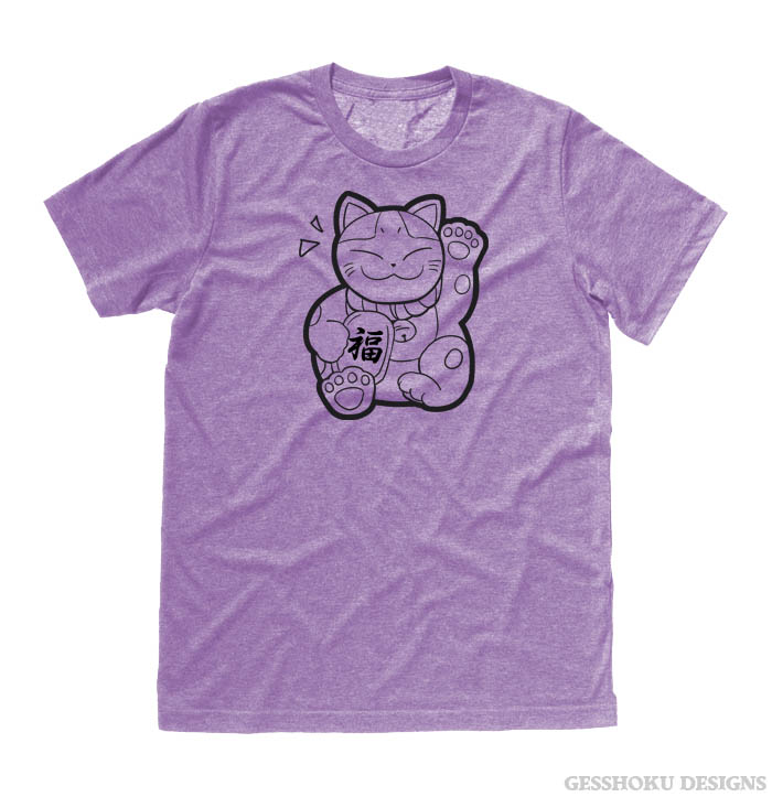 Maneki Neko T-shirt - Heather Purple