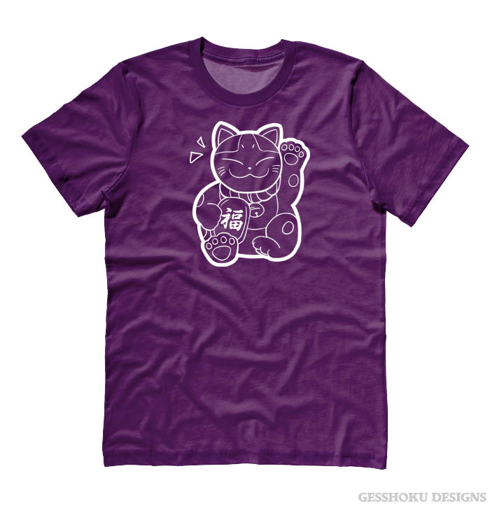 Maneki Neko T-shirt - Purple