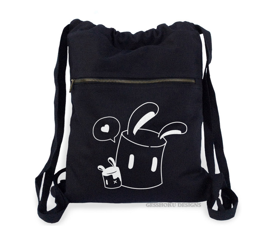 Marshmallow Bunnies Cinch Backpack - Black