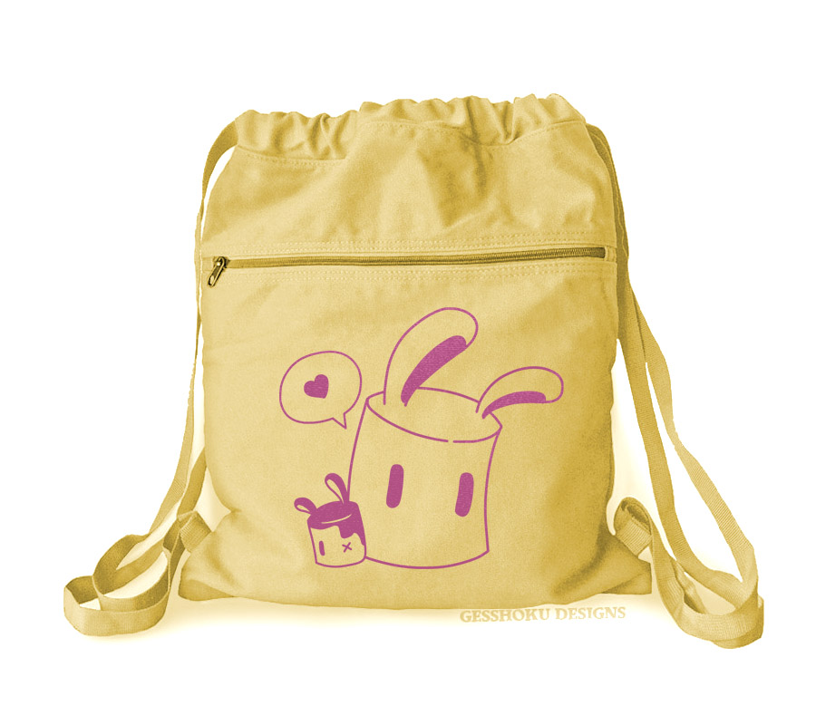 Marshmallow Bunnies Cinch Backpack - Yellow