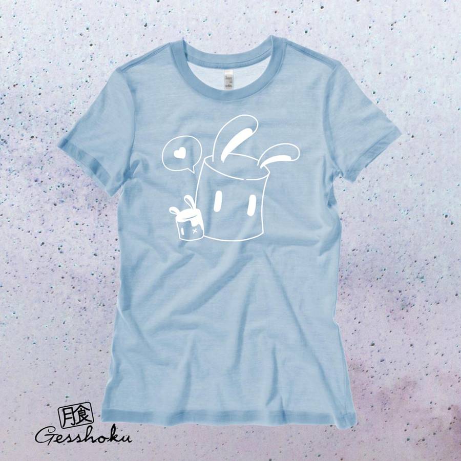 Marshmallow Bunnies Ladies T-shirt - Light Blue