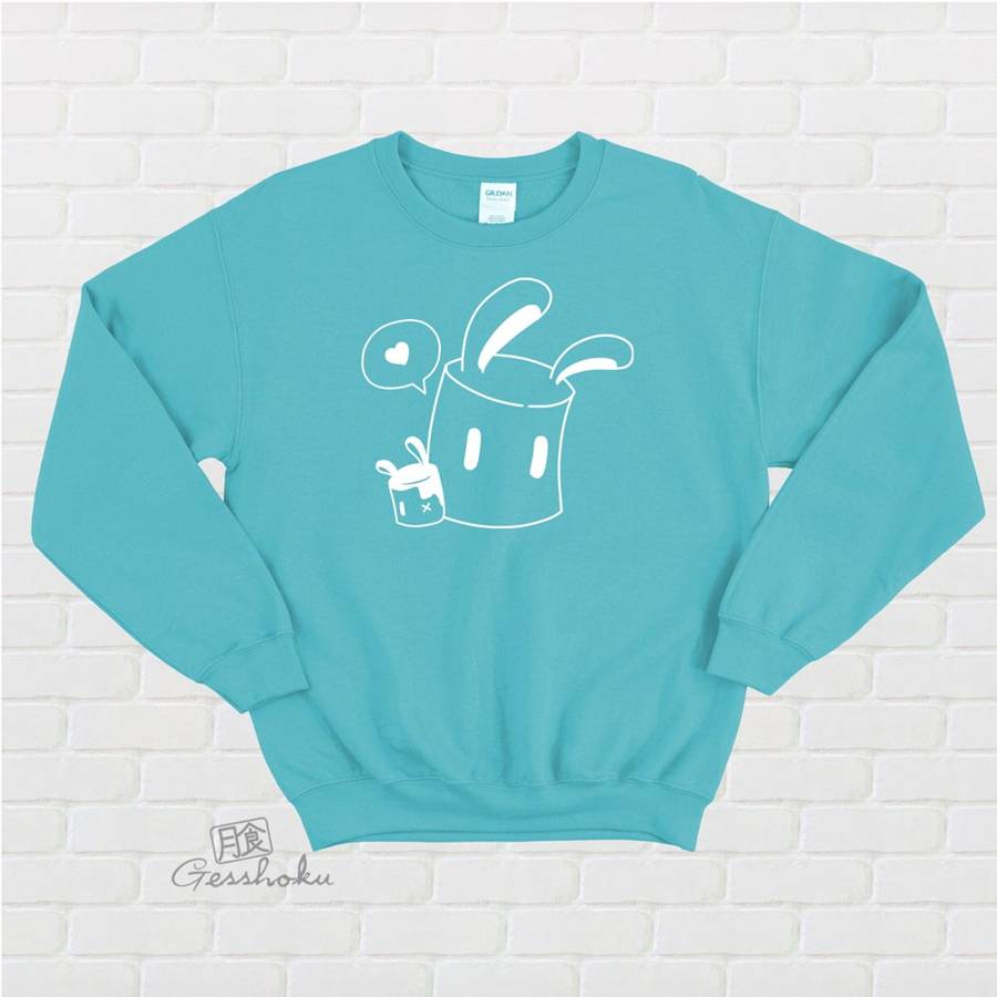 Marshmallow Bunnies Crewneck Sweatshirt - Ocean Blue