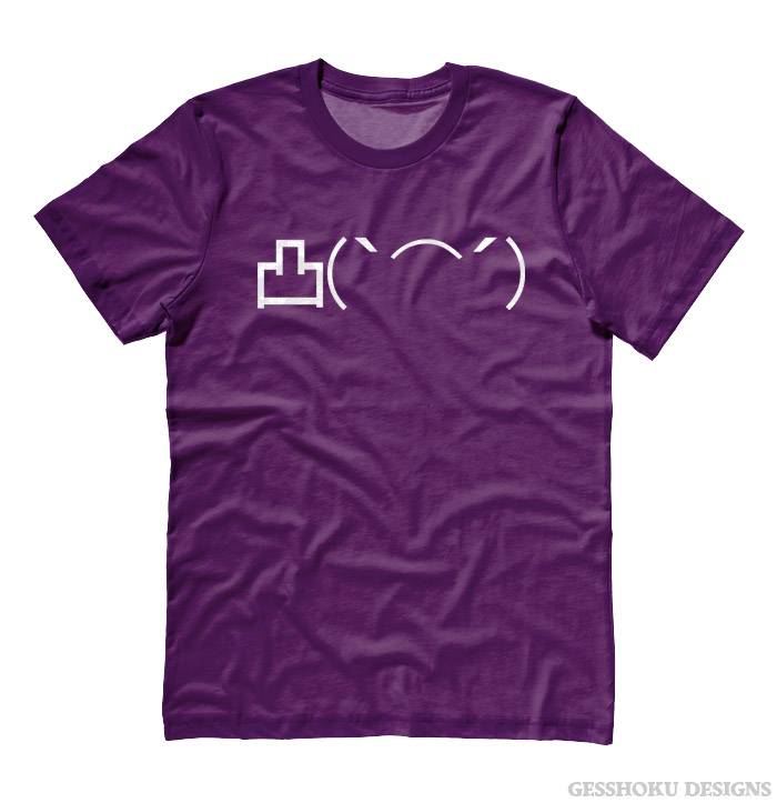 Angry Middle Finger Emoticon T-shirt - Purple