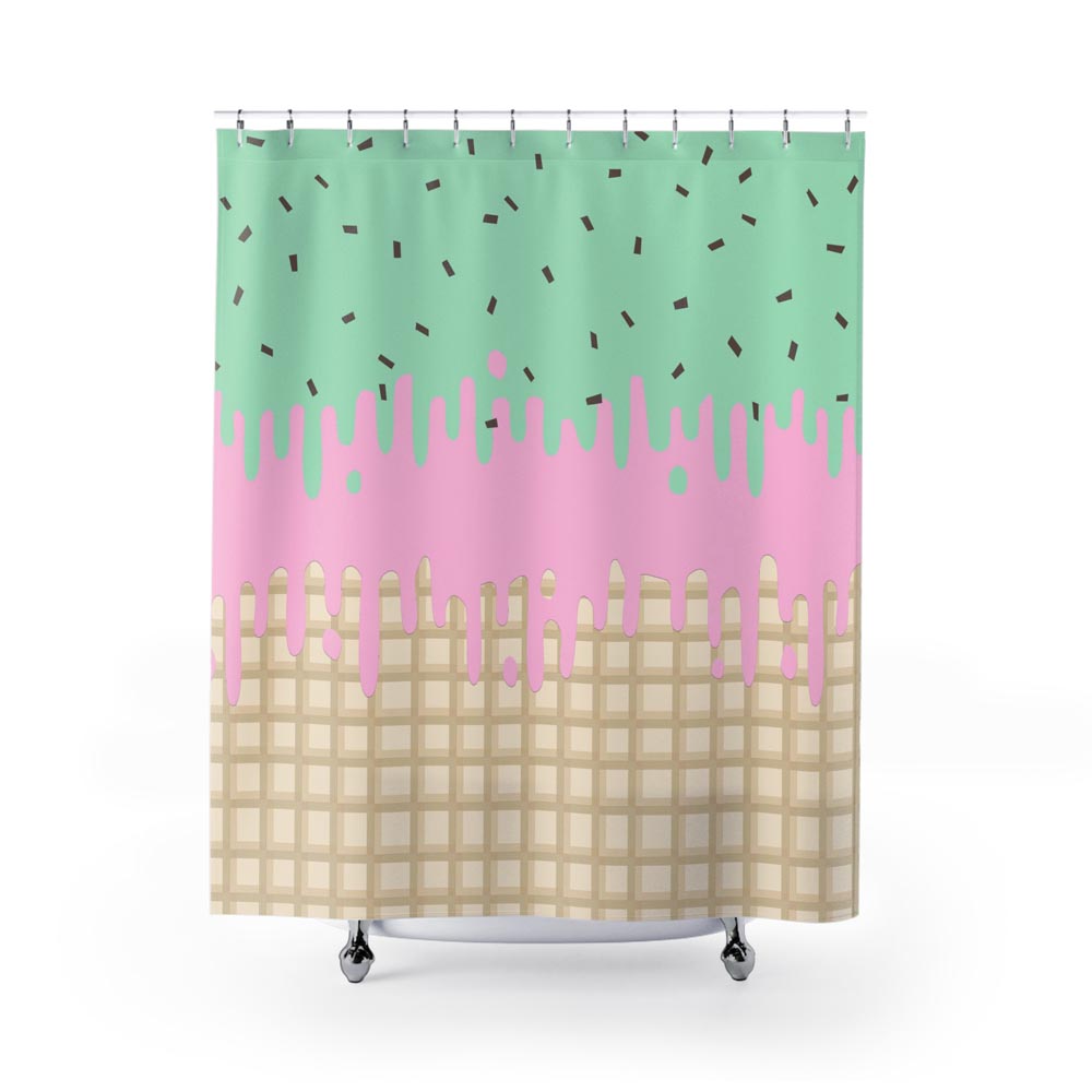 Pastel Dripping Ice Cream Shower Curtain -