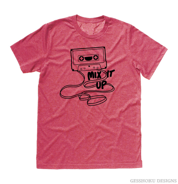 Mix It Up Retro Cassette Tape T-shirt - Heather Red