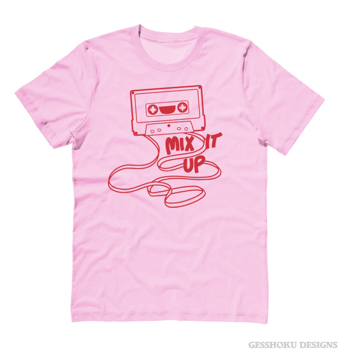 Mix It Up Retro Cassette Tape T-shirt - Light Pink