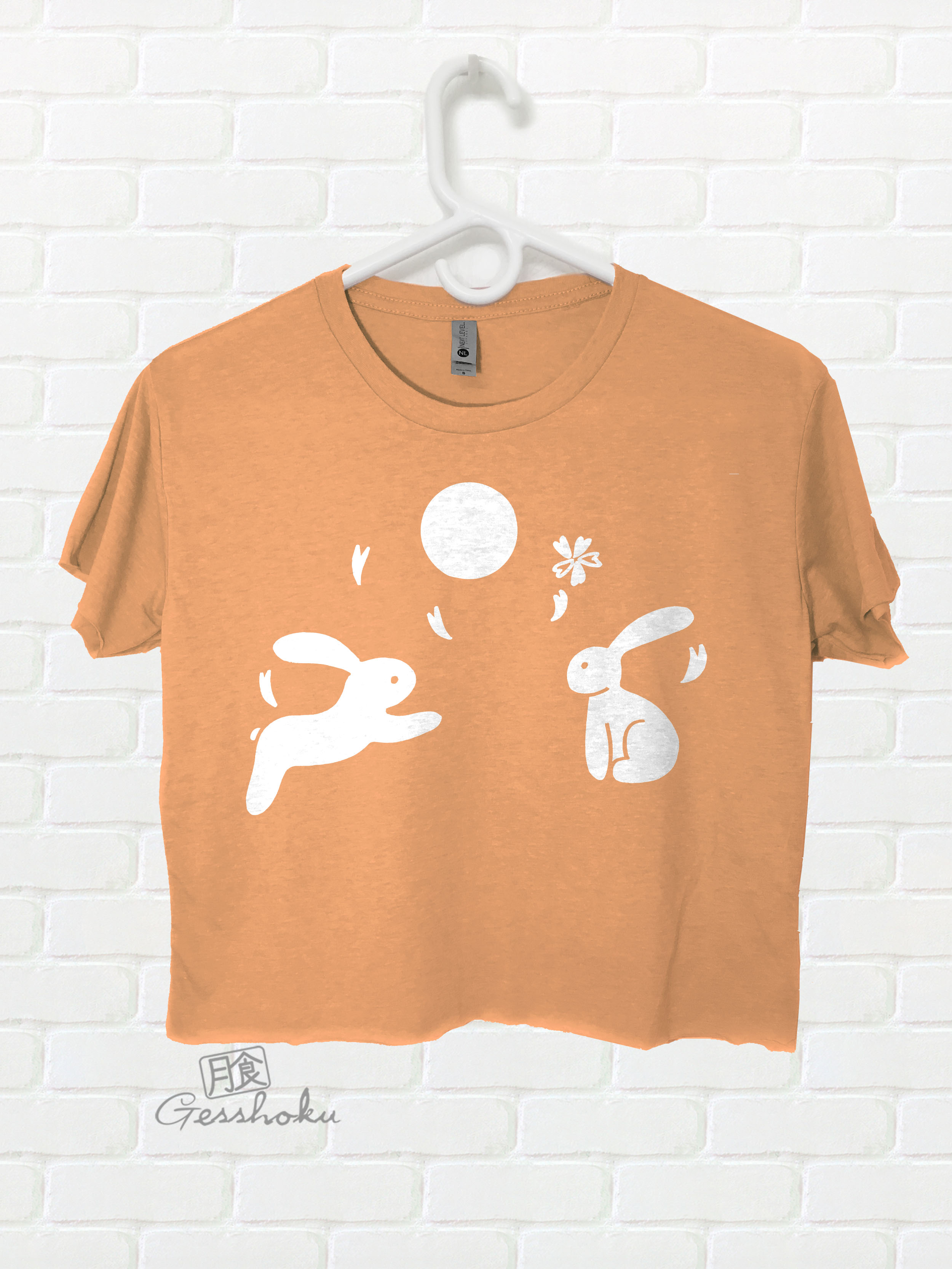 Moon Bunnies Crop Top T-shirt - Gold
