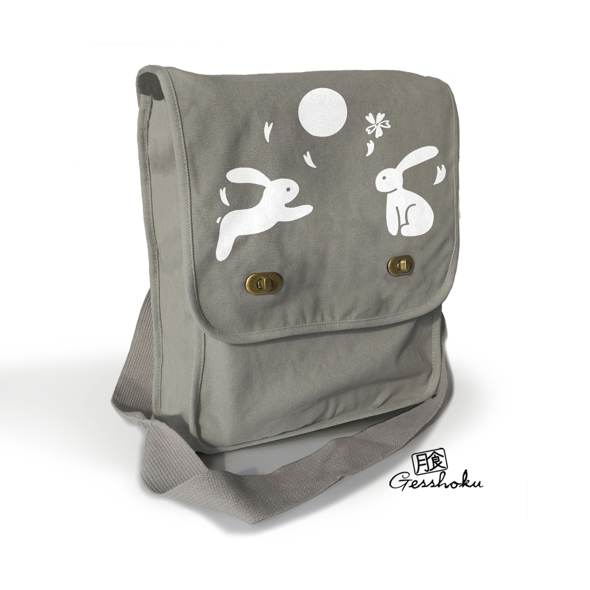 Asian Moon Bunnies Field Bag - Smoke Grey